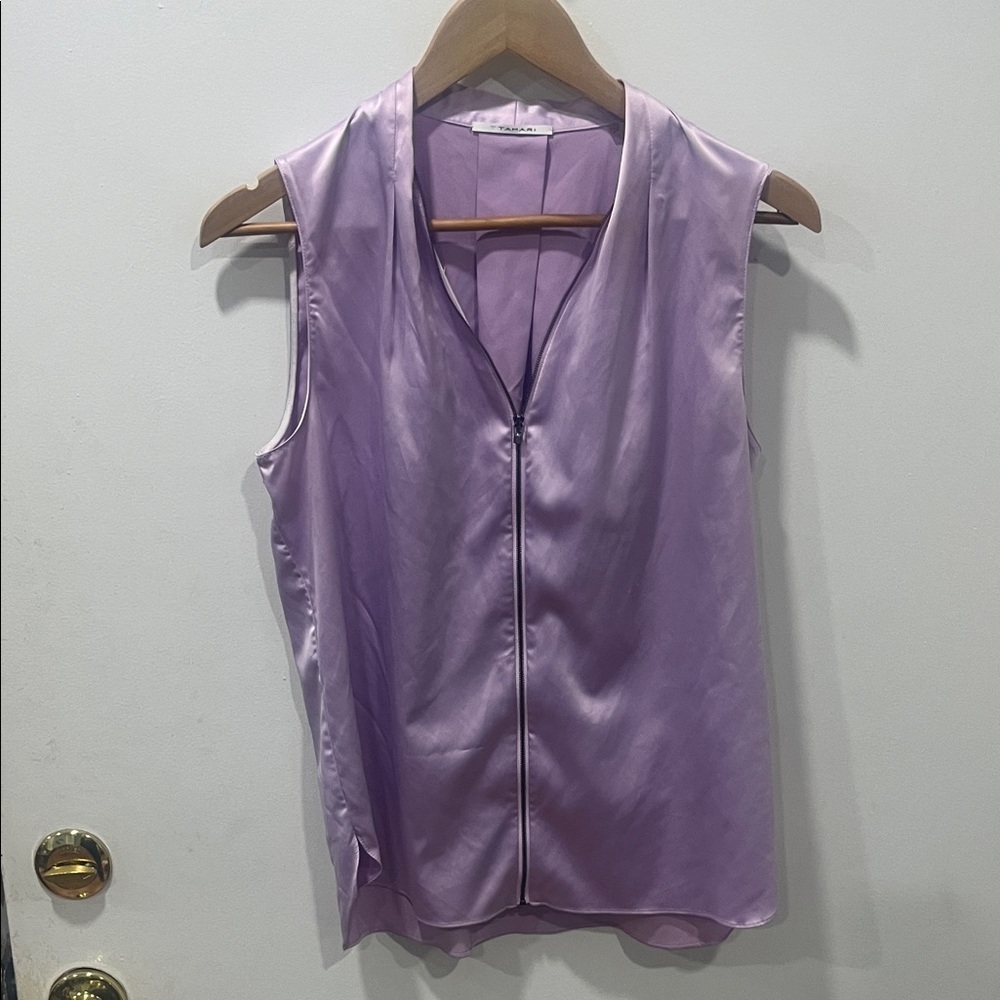 T Tahari Purple Sleeveless Blouse